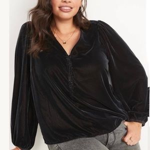 NWT Women’s Old Navy V-Neck Balloon Sleeve Velour Blouse Plus Size 4X
